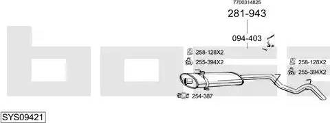 Bosal SYS09421 - Система випуску ОГ autocars.com.ua