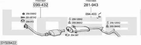 Bosal SYS09422 - Система випуску ОГ autocars.com.ua