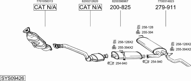 Bosal SYS09426 - Система випуску ОГ autocars.com.ua