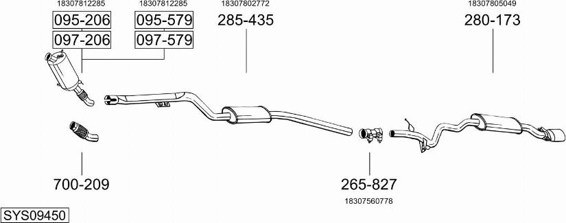 Bosal SYS09450 - Система випуску ОГ autocars.com.ua
