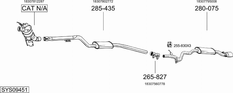 Bosal SYS09451 - Система випуску ОГ autocars.com.ua