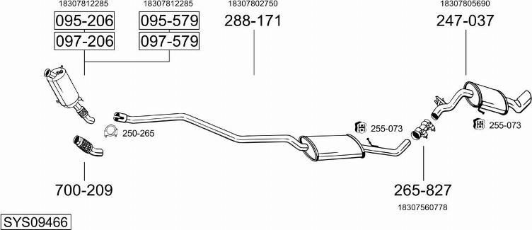 Bosal SYS09466 - Система випуску ОГ autocars.com.ua