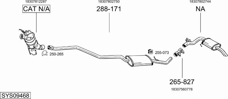 Bosal SYS09468 - Система випуску ОГ autocars.com.ua