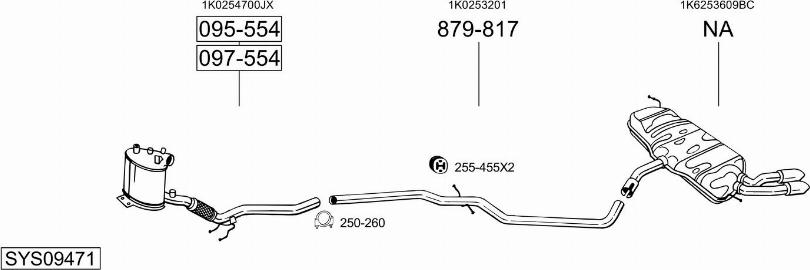 Bosal SYS09471 - Система випуску ОГ autocars.com.ua