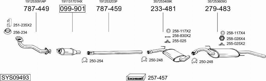 Bosal SYS09493 - Система випуску ОГ autocars.com.ua