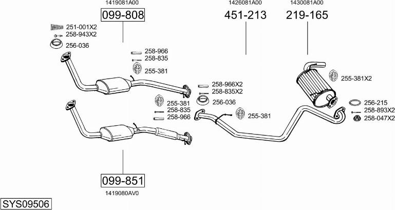 Bosal SYS09506 - Система випуску ОГ autocars.com.ua