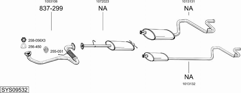 Bosal SYS09532 - Система випуску ОГ autocars.com.ua