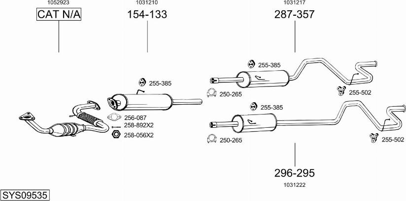 Bosal SYS09535 - Система випуску ОГ autocars.com.ua