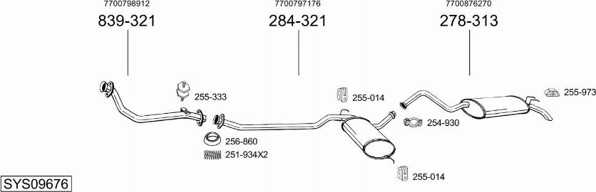 Bosal SYS09676 - Система випуску ОГ autocars.com.ua