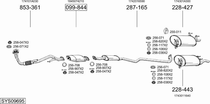 Bosal SYS09695 - Система випуску ОГ autocars.com.ua