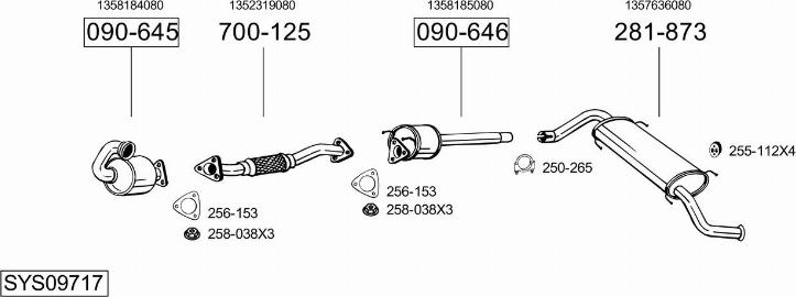 Bosal SYS09717 - Система випуску ОГ autocars.com.ua