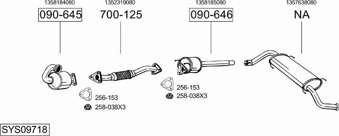 Bosal SYS09718 - Система випуску ОГ autocars.com.ua