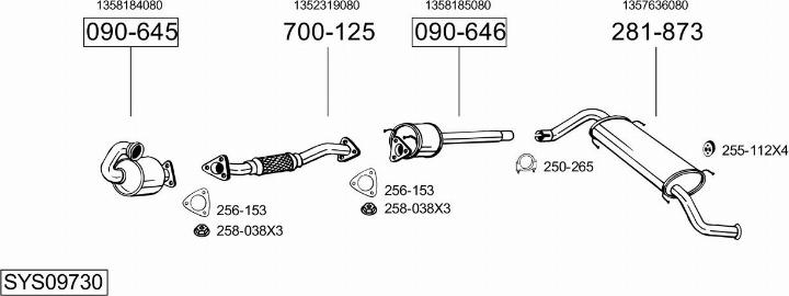 Bosal SYS09730 - Система выпуска ОГ avtokuzovplus.com.ua