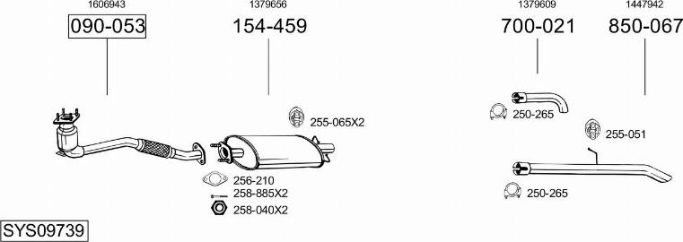 Bosal SYS09739 - Система випуску ОГ autocars.com.ua