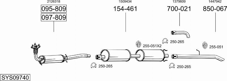 Bosal SYS09740 - Система випуску ОГ autocars.com.ua