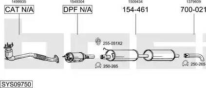 Bosal SYS09750 - Система випуску ОГ autocars.com.ua