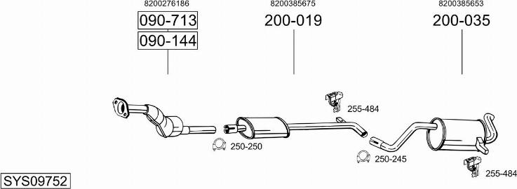 Bosal SYS09752 - Система випуску ОГ autocars.com.ua