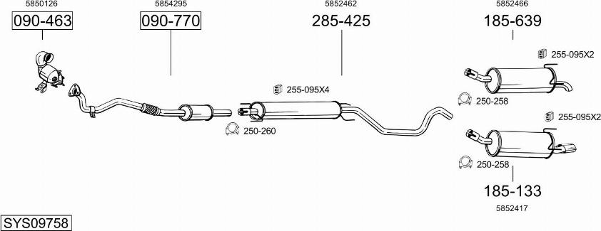 Bosal SYS09758 - Система выпуска ОГ avtokuzovplus.com.ua