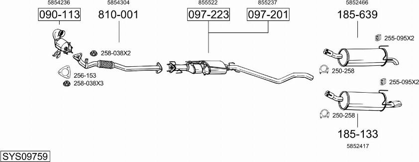 Bosal SYS09759 - Система выпуска ОГ avtokuzovplus.com.ua