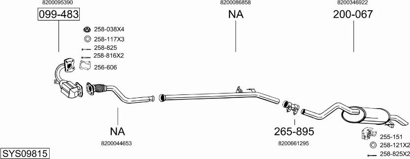 Bosal SYS09815 - Система випуску ОГ autocars.com.ua