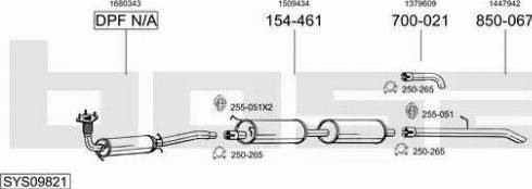 Bosal SYS09821 - Система випуску ОГ autocars.com.ua