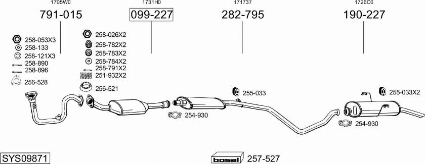 Bosal SYS09871 - Система випуску ОГ autocars.com.ua