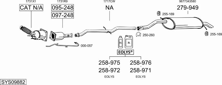 Bosal SYS09882 - Система випуску ОГ autocars.com.ua