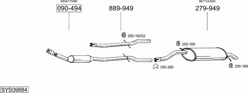 Bosal SYS09884 - Система випуску ОГ autocars.com.ua