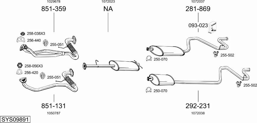 Bosal SYS09891 - Система випуску ОГ autocars.com.ua