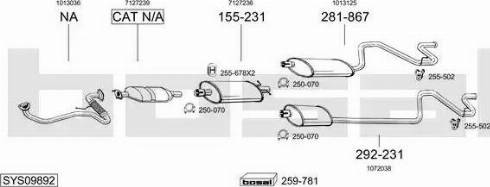 Bosal SYS09892 - Система випуску ОГ autocars.com.ua