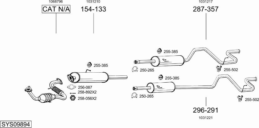 Bosal SYS09894 - Система випуску ОГ autocars.com.ua