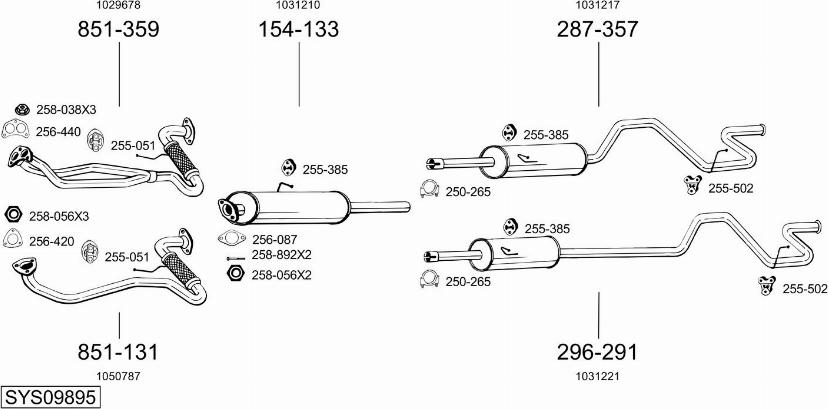 Bosal SYS09895 - Система випуску ОГ autocars.com.ua