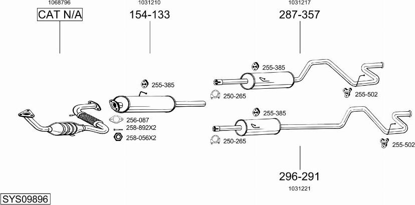 Bosal SYS09896 - Система випуску ОГ autocars.com.ua