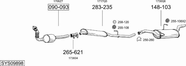 Bosal SYS09898 - Система випуску ОГ autocars.com.ua