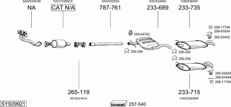 Bosal SYS09921 - Система выпуска ОГ avtokuzovplus.com.ua