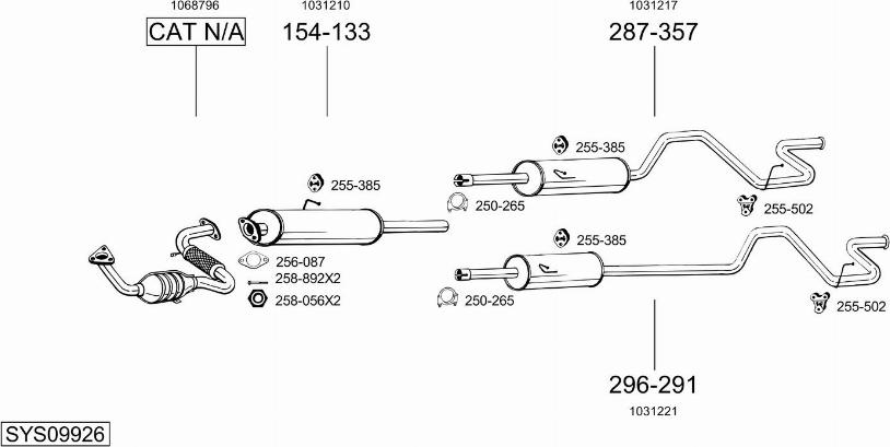 Bosal SYS09926 - Система випуску ОГ autocars.com.ua