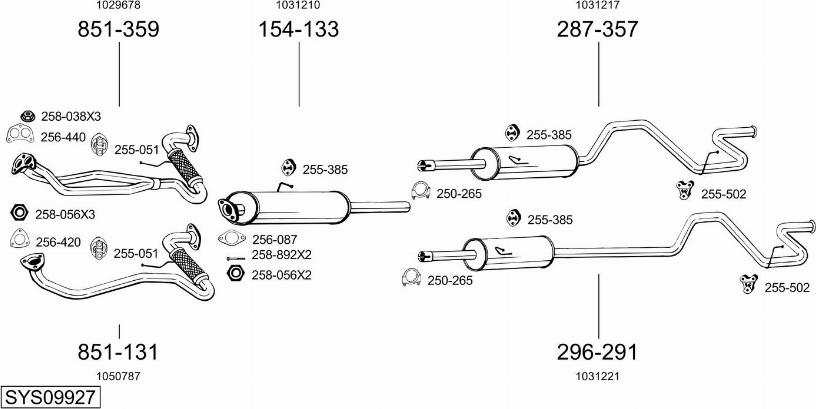 Bosal SYS09927 - Система випуску ОГ autocars.com.ua