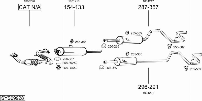 Bosal SYS09928 - Система випуску ОГ autocars.com.ua