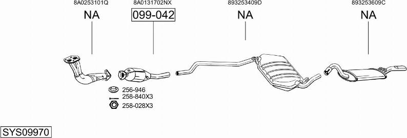 Bosal SYS09970 - Система випуску ОГ autocars.com.ua