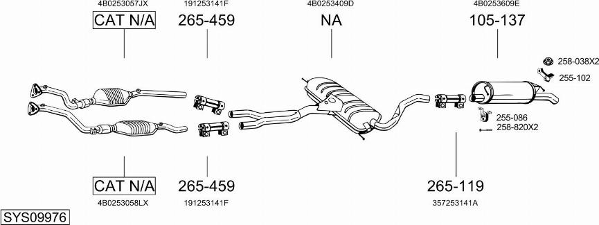 Bosal SYS09976 - Система випуску ОГ autocars.com.ua