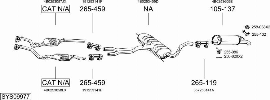 Bosal SYS09977 - Система випуску ОГ autocars.com.ua