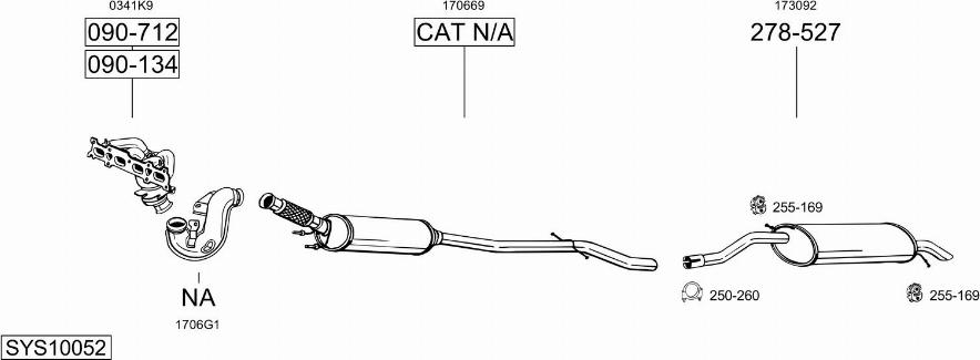 Bosal SYS10052 - Система випуску ОГ autocars.com.ua