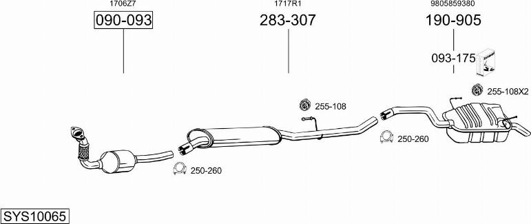 Bosal SYS10065 - Система випуску ОГ autocars.com.ua