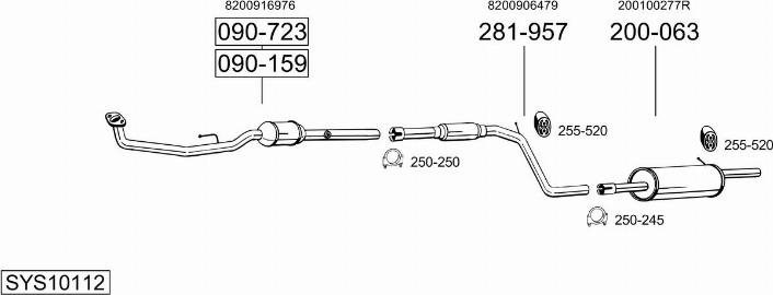 Bosal SYS10112 - Система випуску ОГ autocars.com.ua