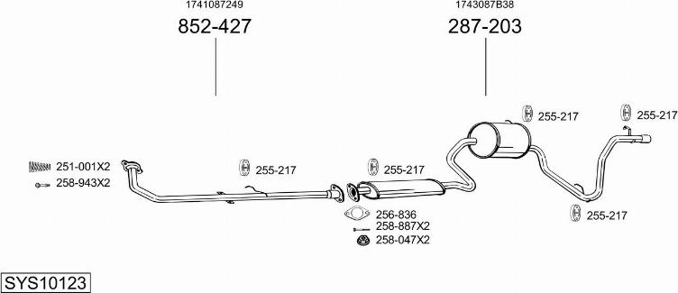 Bosal SYS10123 - Система випуску ОГ autocars.com.ua