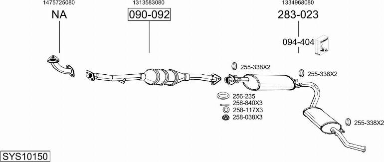 Bosal SYS10150 - Система випуску ОГ autocars.com.ua