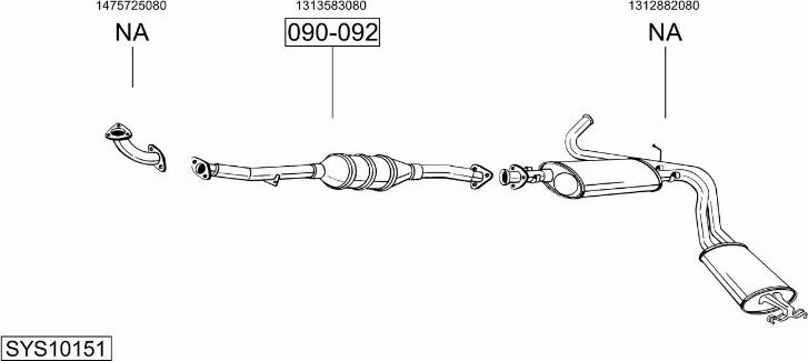 Bosal SYS10151 - Система випуску ОГ autocars.com.ua