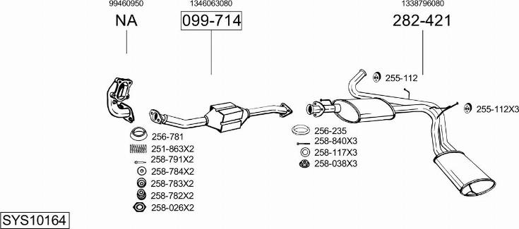 Bosal SYS10164 - Система выпуска ОГ avtokuzovplus.com.ua