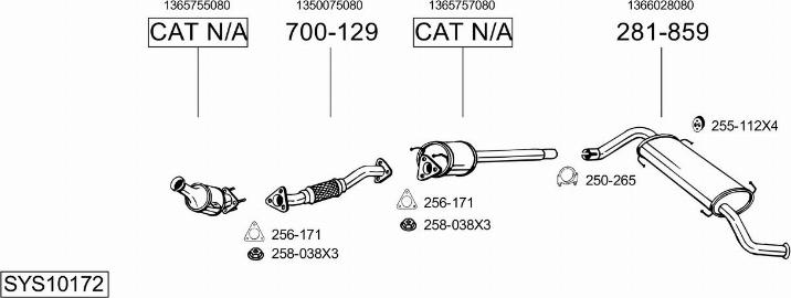 Bosal SYS10172 - Система випуску ОГ autocars.com.ua