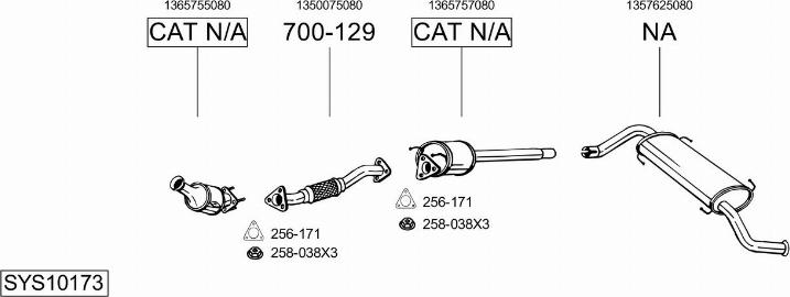 Bosal SYS10173 - Система випуску ОГ autocars.com.ua